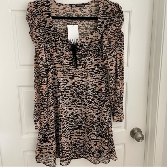 ZARA ANIMAL PRINT DRESS - Picture 6 of 14